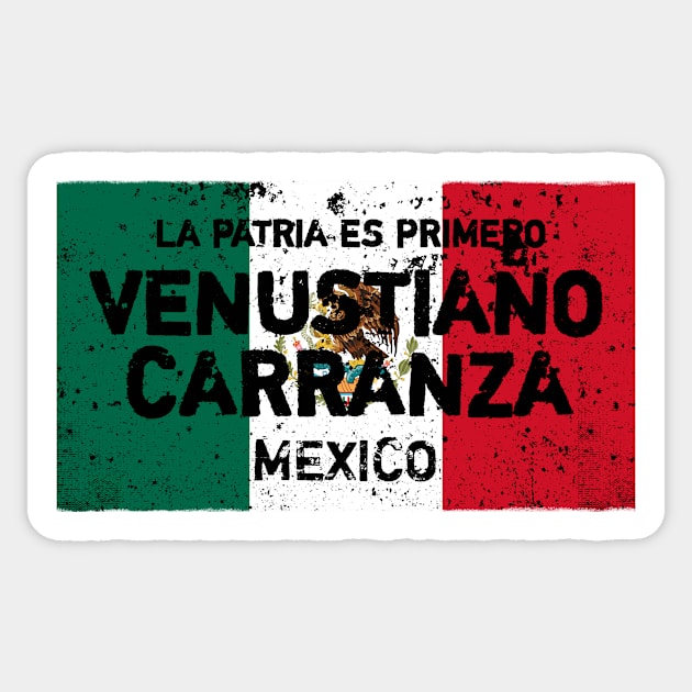 Venustiano Carranza Mexico Distressed Sticker by urban-wild-prints